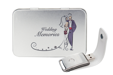 Hochzeit USB-Stick "You & Me" mit Metal Box "Wedding Memories"